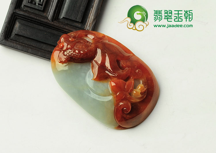 糯冰种红翡缅甸翡翠金玉满堂挂件