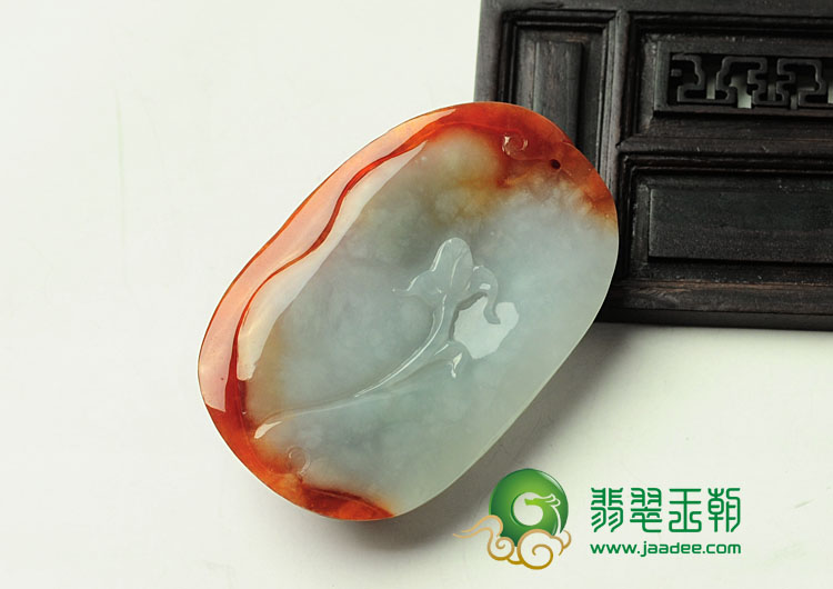 糯冰种红翡缅甸翡翠金玉满堂挂件