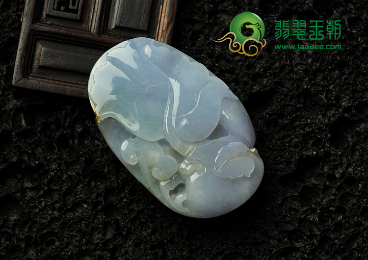 糯冰种紫罗兰黄翡缅甸翡翠蝶恋花挂件