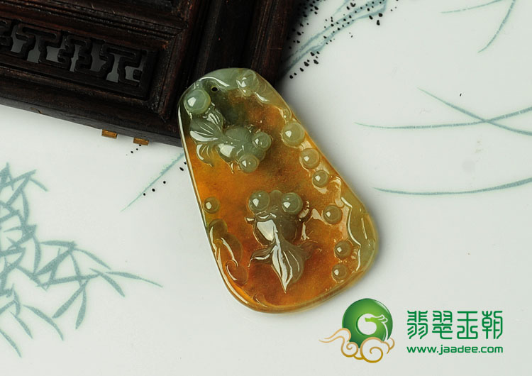 冰种黄翡缅甸翡翠金玉满堂挂件