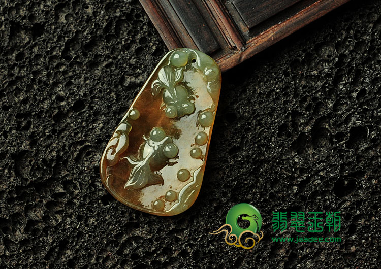 冰种黄翡缅甸翡翠金玉满堂挂件