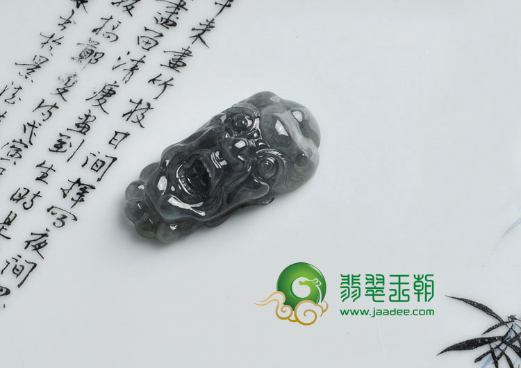 (超值推荐)山水墨种缅甸翡翠罗汉头挂件