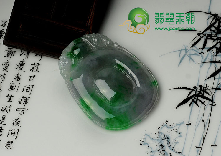 糯冰种春带彩缅甸翡翠福在眼前挂件（单价）