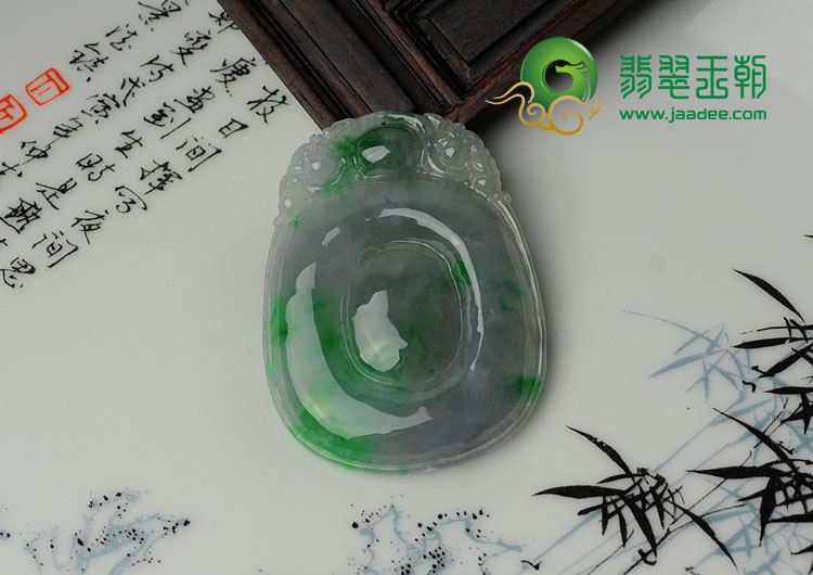 糯冰种春带彩缅甸翡翠福在眼前挂件（单价）