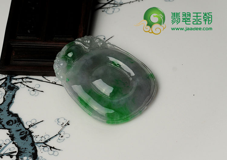 糯冰种春带彩缅甸翡翠福在眼前挂件（单价）