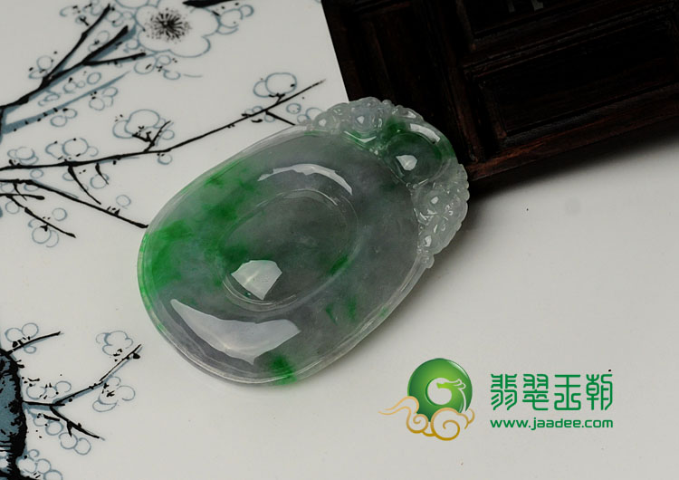 糯冰种春带彩缅甸翡翠福在眼前挂件（单价）