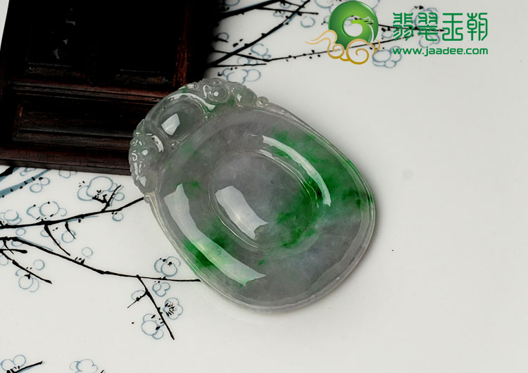 糯冰种春带彩缅甸翡翠福在眼前挂件（单价）