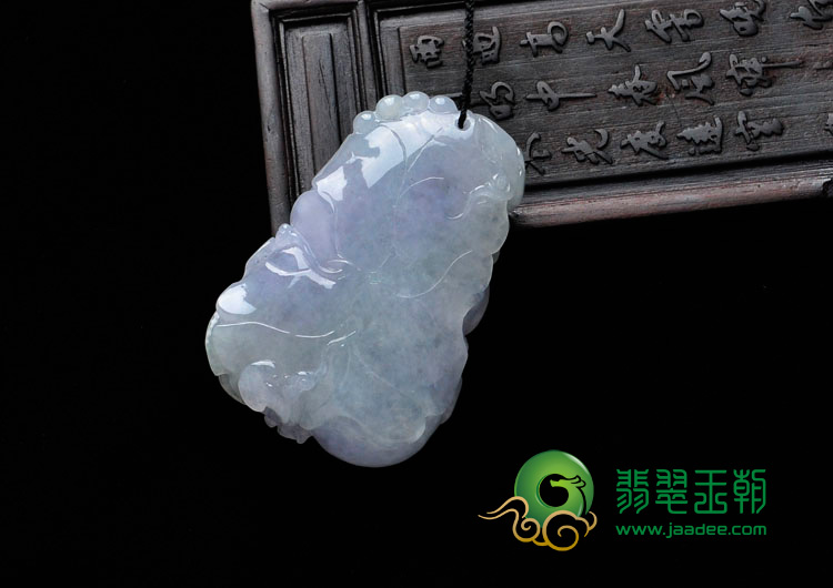 糯冰种紫罗兰略带翠缅甸翡翠一路连科挂件