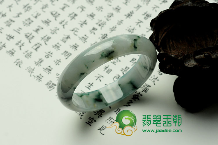 冰种飘花缅甸翡翠手镯（59）