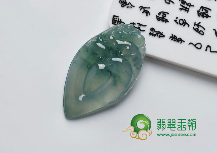 冰种飘花缅甸翡翠福在眼前挂件