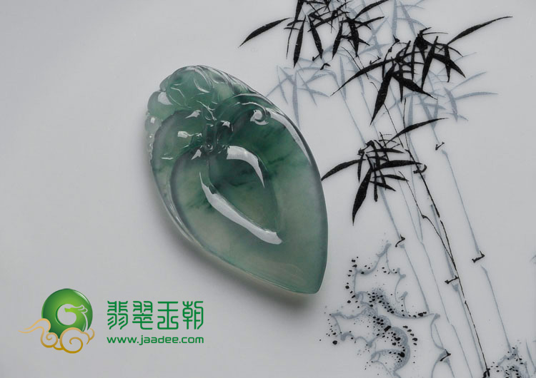 冰种飘花缅甸翡翠福在眼前挂件