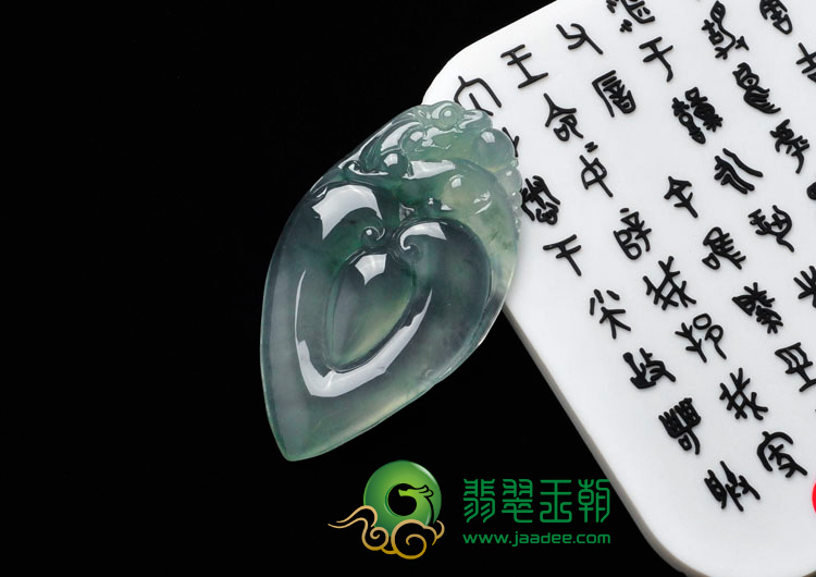 冰种飘花缅甸翡翠福在眼前挂件
