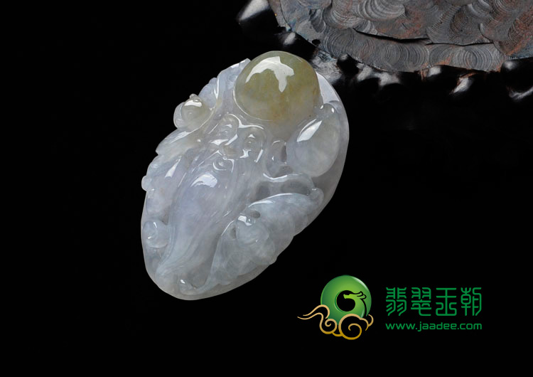 冰种褐黄翡缅甸翡翠寿星头挂件