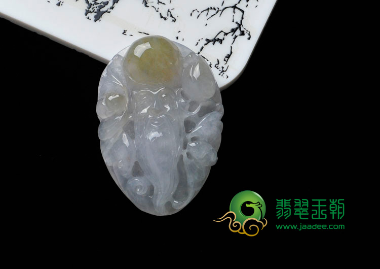 冰种褐黄翡缅甸翡翠寿星头挂件