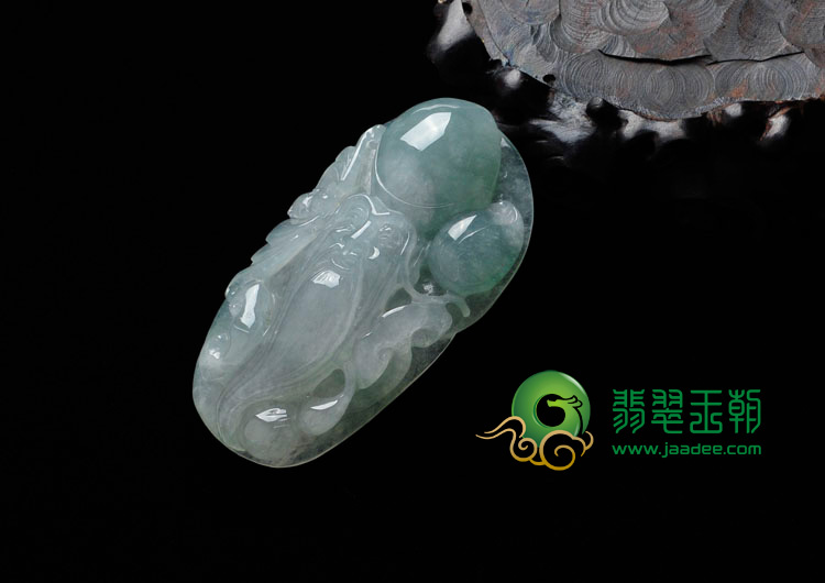 冰种晴水缅甸翡翠寿星头挂件