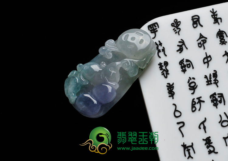冰种晴水紫罗兰缅甸翡翠玉鼠吸财挂件