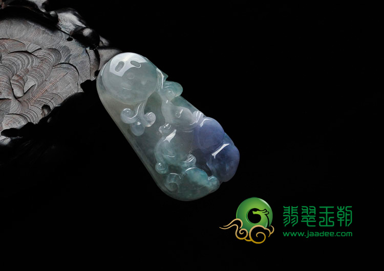 冰种晴水紫罗兰缅甸翡翠玉鼠吸财挂件