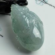 冰种晴水缅甸翡翠福瓜挂件