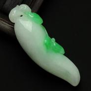 糯冰种飘翠缅甸翡翠红红火火挂件