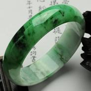 细糯种癣加绿缅甸翡翠手镯（59.5mm）
