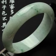糯冰种飘花缅甸翡翠手镯（56.9mm）