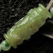 冰种晴水缅甸翡翠龙柱挂件