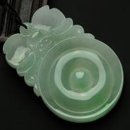 糯冰种晴水缅甸翡翠福在眼前挂件