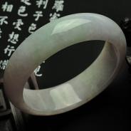 糯冰种春带彩缅甸翡翠手镯（56.5mm）