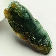 冰种黄翡飘花缅甸翡翠人生如意挂件