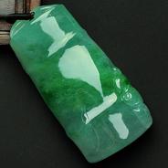冰种翠色缅甸翡翠节节高挂件