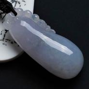 糯冰种淡紫罗兰缅甸翡翠福瓜挂件