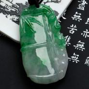 冰种翠色缅甸翡翠节节高挂件