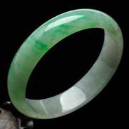 冰种飘翠缅甸翡翠手镯（55.6mm）