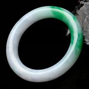 细糯种飘阳绿缅甸翡翠圆条手镯（55mm）