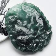 糯冰种油青缅甸翡翠老鼠爱大米挂件