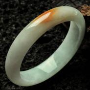 糯冰种红黄翡缅甸翡翠手镯（55.8mm）