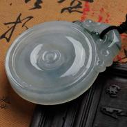 糯冰种飘花缅甸翡翠福在眼前挂件