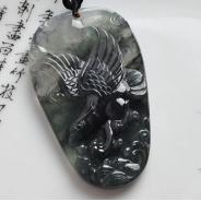 山水墨种缅甸翡翠大展宏图挂件
