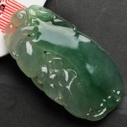 冰种晴水缅甸翡翠如意福瓜挂件