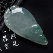 冰种飘阳绿缅甸翡翠福瓜挂件