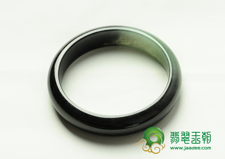 糯冰种黑色晴水缅甸翡翠手镯（57.5mm）