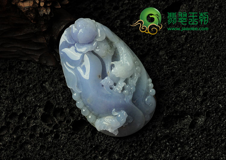 糯冰种紫罗兰黄翡缅甸翡翠富贵双喜挂件