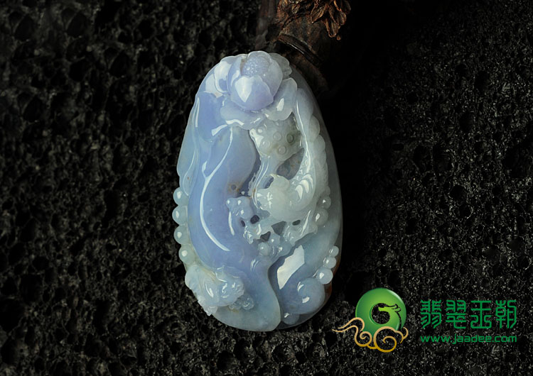 糯冰种紫罗兰黄翡缅甸翡翠富贵双喜挂件