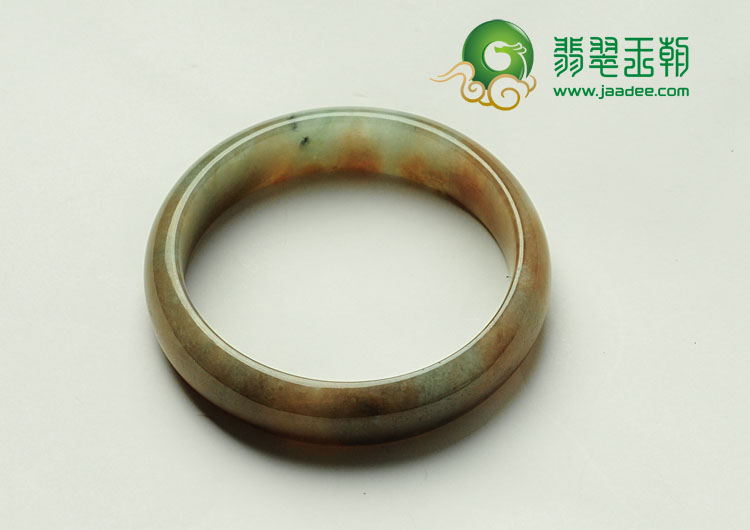 糯冰种褐红翡缅甸翡翠手镯（56.3mm）