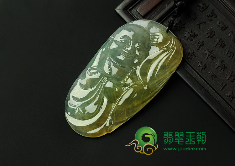 冰种黄翡缅甸翡翠玉佛挂件