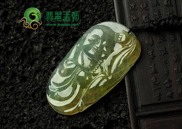 冰种黄翡缅甸翡翠玉佛挂件