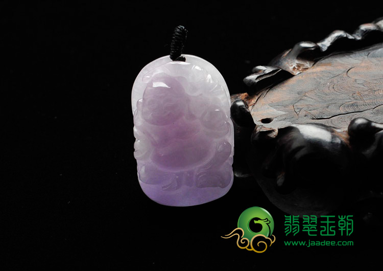 糯冰种紫罗兰缅甸翡翠玉佛挂件
