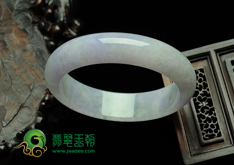 糯冰种紫罗兰飘花缅甸翡翠手镯（57.2mm）