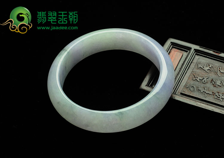糯冰种紫罗兰飘花缅甸翡翠手镯（57.2mm）