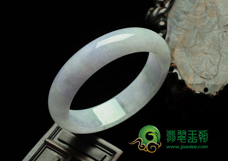 糯冰种紫罗兰飘花缅甸翡翠手镯（57.2mm）